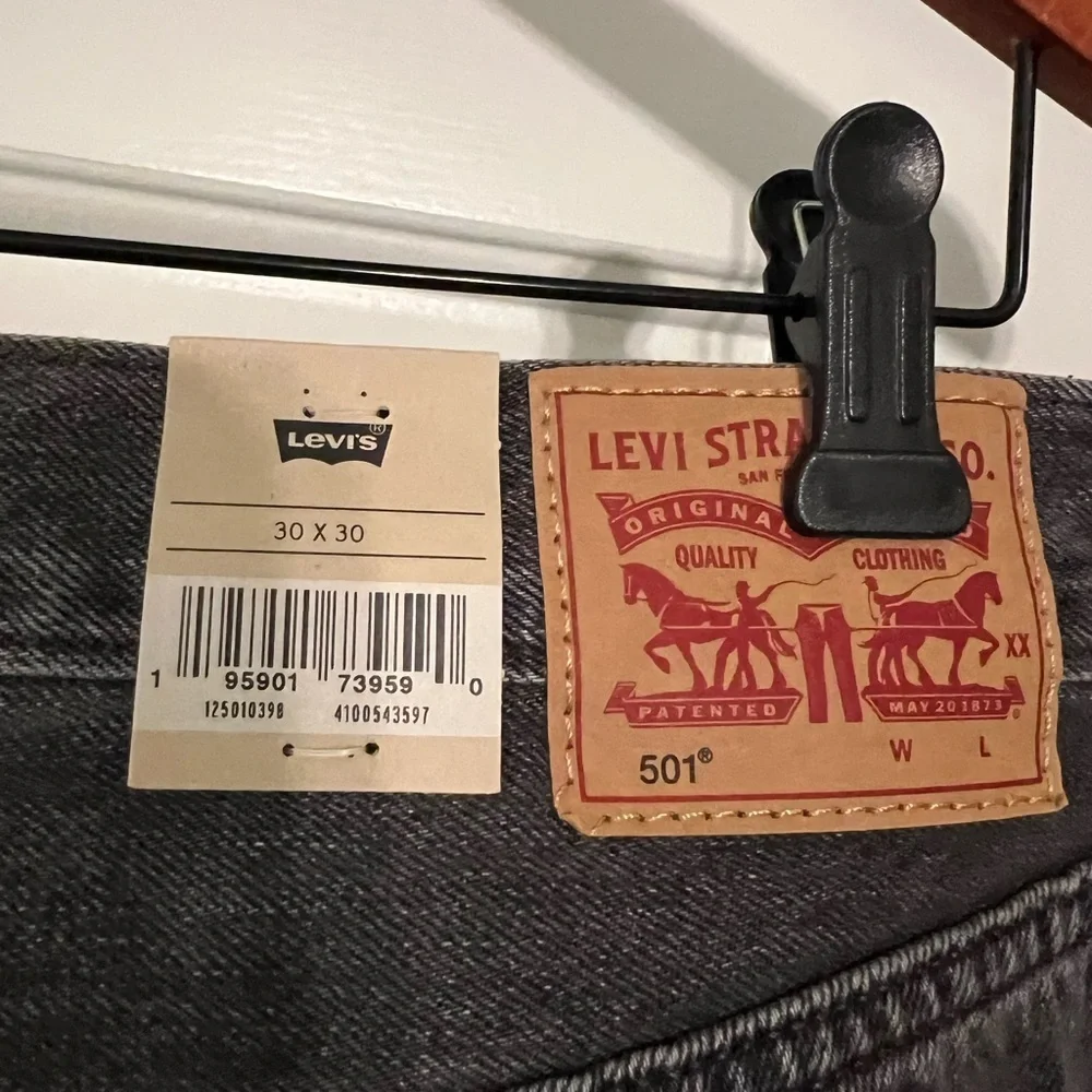 Levi's Men's Black 501 High Rise Straight Leg Jeans NWT 30 X 30 #1521